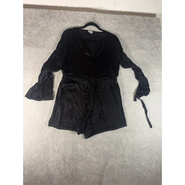 third‎ form black long sleeve one piece romper satin medium - Image 9
