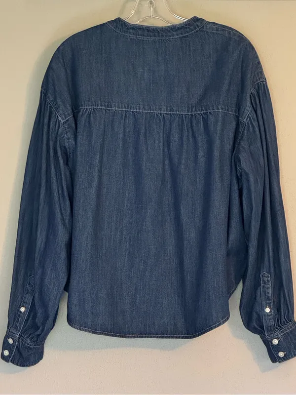 TIME AND TRU Denim Popover Top XL 27” p2p Indigo NWOT - Image 7