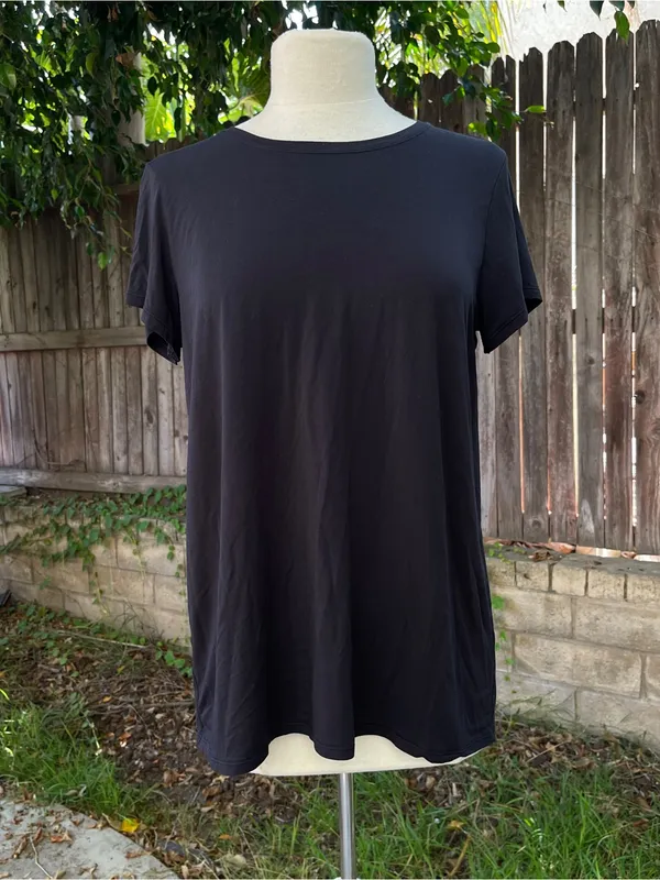 Lululemon Modal Open Up Tied Back T-shirt Black activewear yoga Pilates gym 8 - Image 6