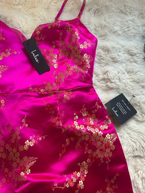 Lulus Fuchsia Satin Mini Dress - Image 9