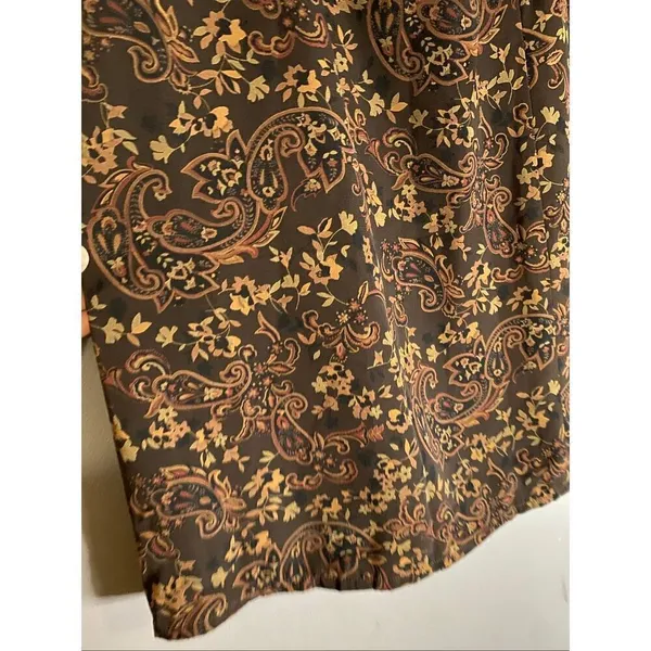 Laura Scott Vintage Paisley Print Thanksgiving A Line Straight Skirt Large - Image 3