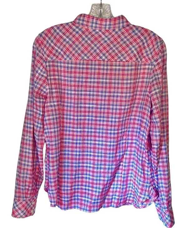 Tommy Hilfiger | Women’s Long Sleeve Plaid Pattern Button Down Blouse Top Sz S/P - Image 2