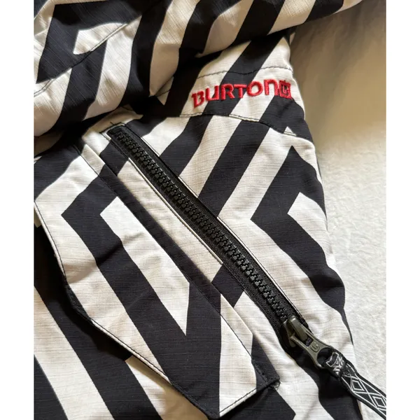 Burton Such A Deal Snowboard Jacket Black White Dryride Men Women Size XXS - Image 5