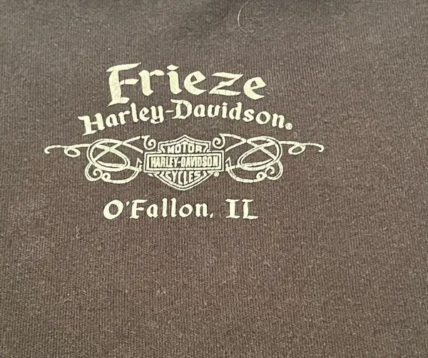 Harley Davidson Frieze O’Fallon IL Womens Size XL Black Short Sleeve Shirt Biker - Image 11
