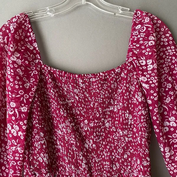 Abercrombie & Fitch sz S red off shoulder boho‎ romper - Image 3