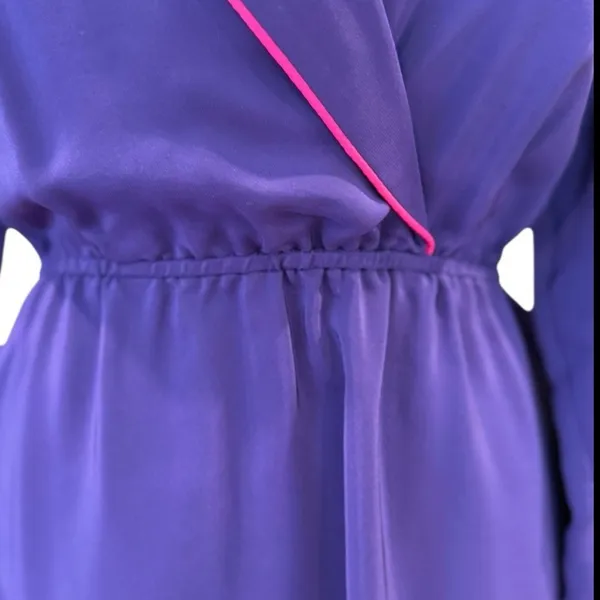 Amanda Uprichard Silk Faux Wrap Knee Length Dress Size Medium - Image 4