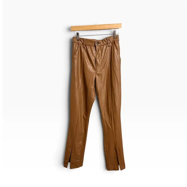 Abercrombie & Fitch The skinny ultra high rise Brown Faux Leather Pants 6S - Image 2