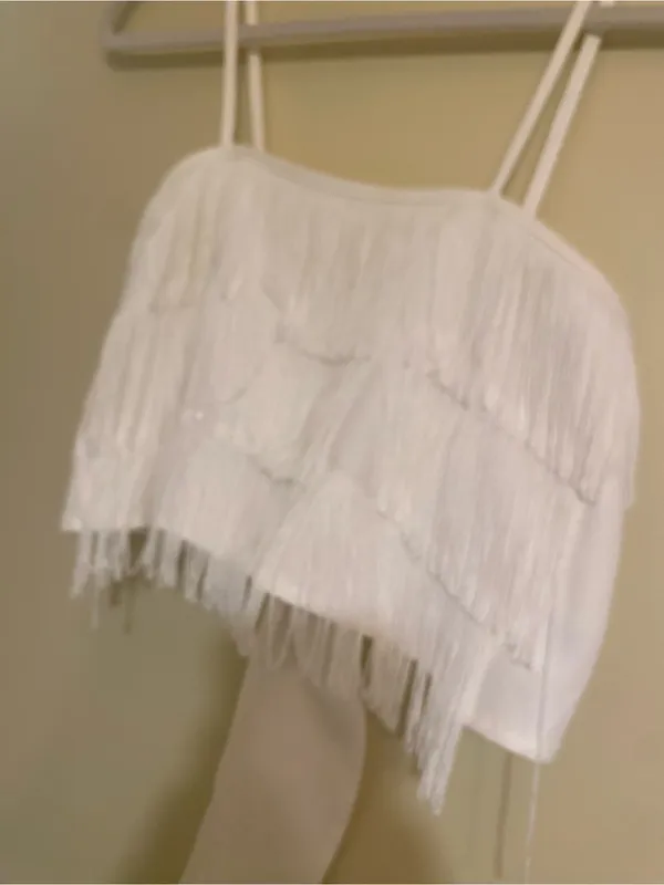 Altar'd State White Fringe Crop Top - Image 3