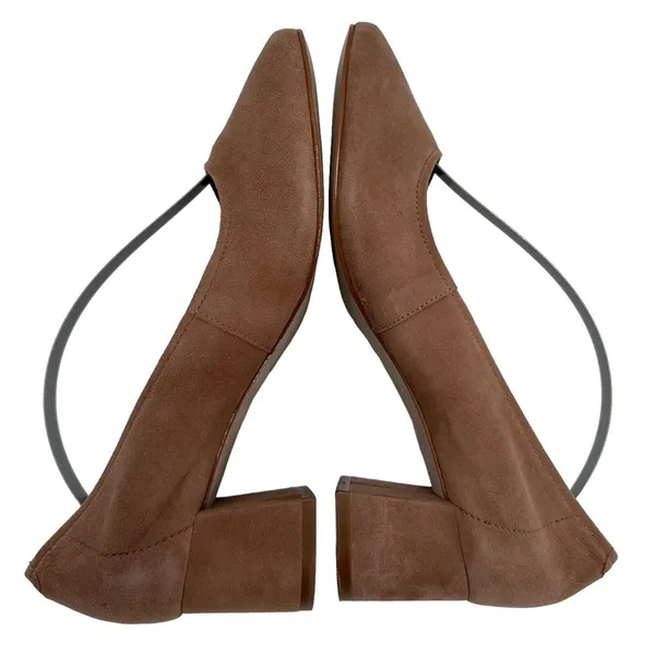 Steve‎ Madden Womens Tour Classic Pump Shoes Camel Suede Block Heels Size 6.5 - Image 5