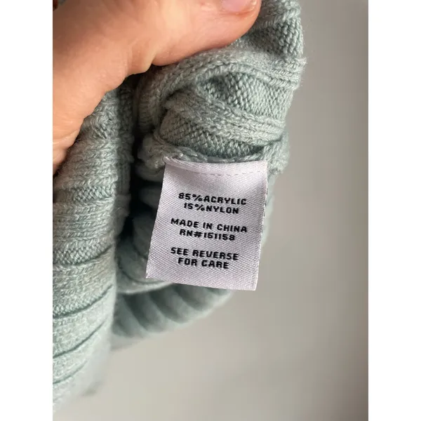 525 America Sage Green Ribbed Knit Sleeveless Cropped Tank Top Sweater Womens XS - Image 4