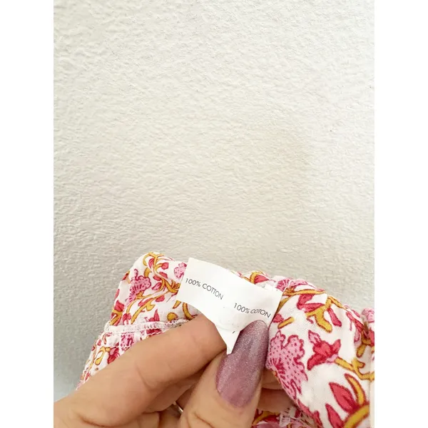 Poupette St Barth Galia Smocked Mini Skirt Size XS Pink Mistral Floral Boho - Image 7