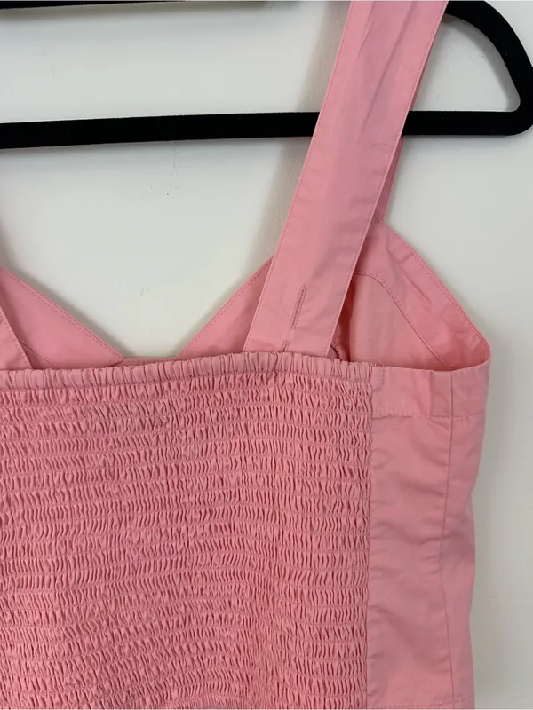 Abercrombie & Fitch Pink Bustier Style Button-Front Crop Top Size Medium - Image 5