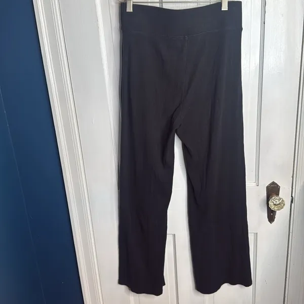 Aerie Ribbed Bootcut Lounge Pants with Tie Waist Black W1179 Sz M - Image 4