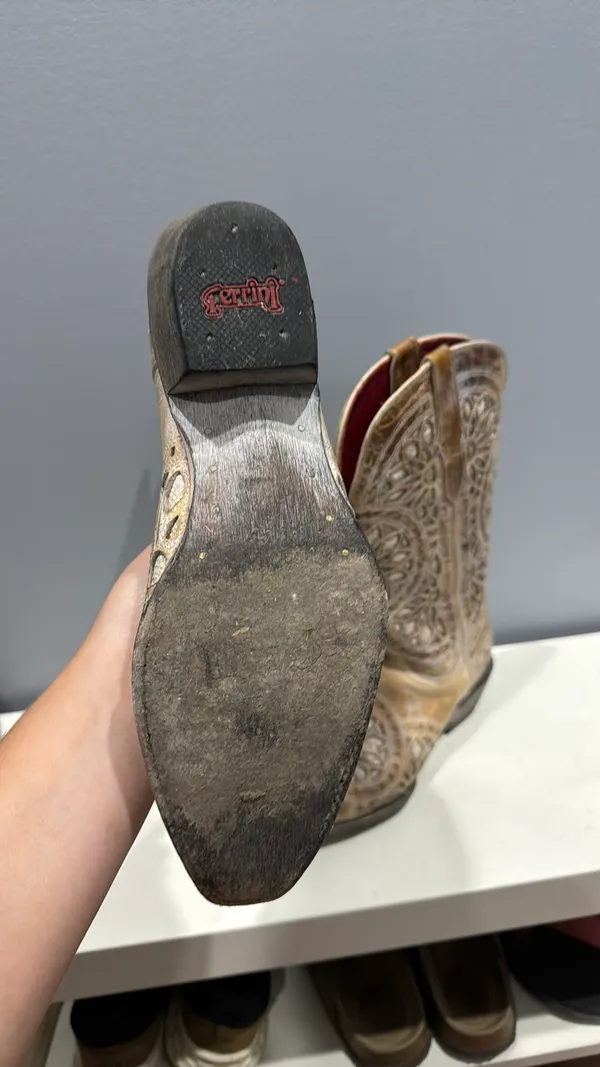Ferrini Cowboy Boots Brown Size 8.5 - Image 4