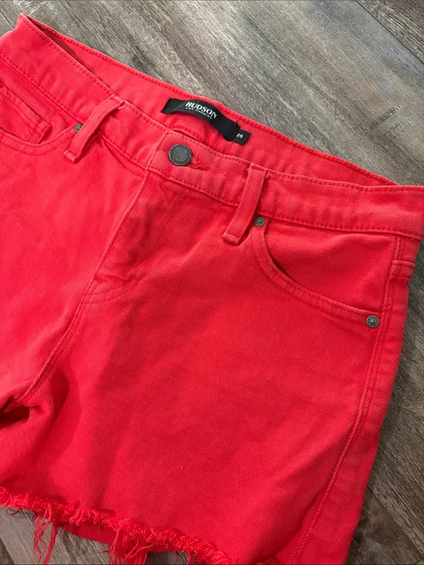 Hudson Jeans Gemma Red Jeans Shorts size 25 - Image 5