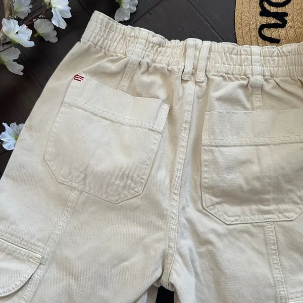 BDG Urban Outfitters Relaxed Skate Cargo Jeans Cream High Rise Size 27 - Image 12