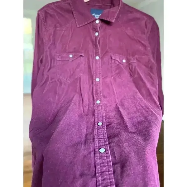 American Eagle Corduroy Button‎ Shacket Granola Girl Preppy Indie Easter Spring - Image 4