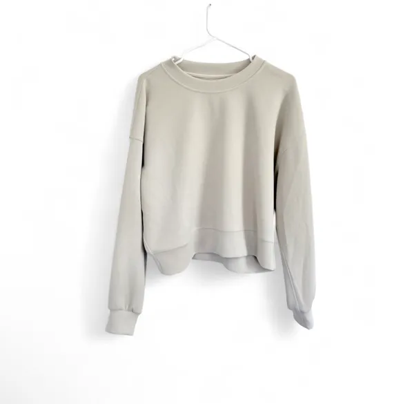 Lululemon Softstreme Perfectly Oversized Cropped Crew Mojave Tan Cream 8 Lounge - Image 2