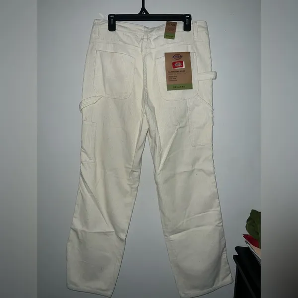 NWT Dickies Cream Corduroy Pants Straight-Leg Design size 11 - Image 3
