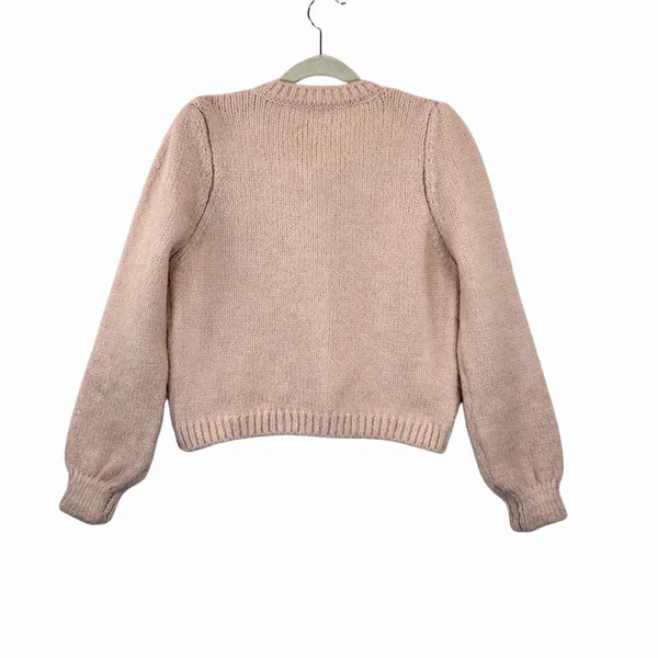 MANGO Womens Cardigan Pink Mathilda Alpaca Chunky Knit Sweater Grandma Small - Image 3