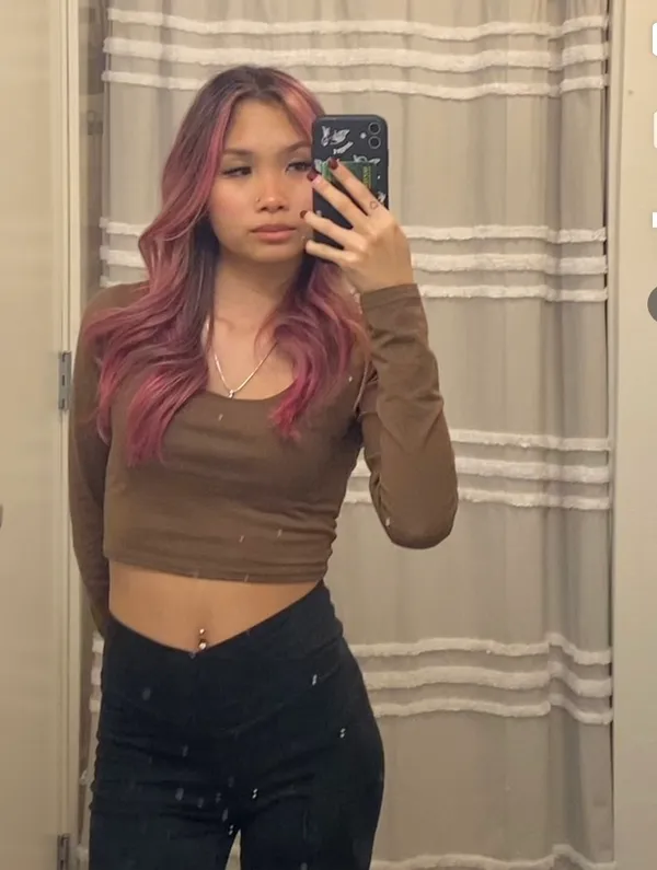 Brown long sleeve crop top - Image 3