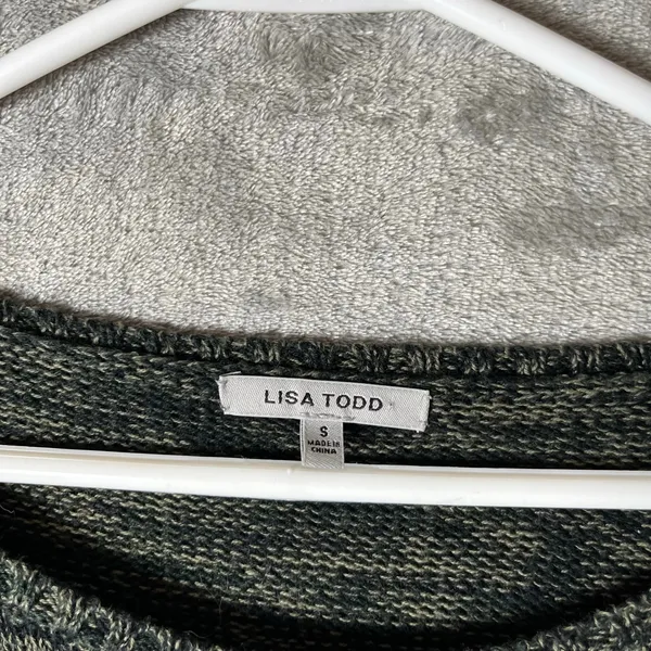 Lisa Todd Mixed Patchwork Knit Sweater Artsy Eclectic Boho Small Cotton Cashmere - Image 2