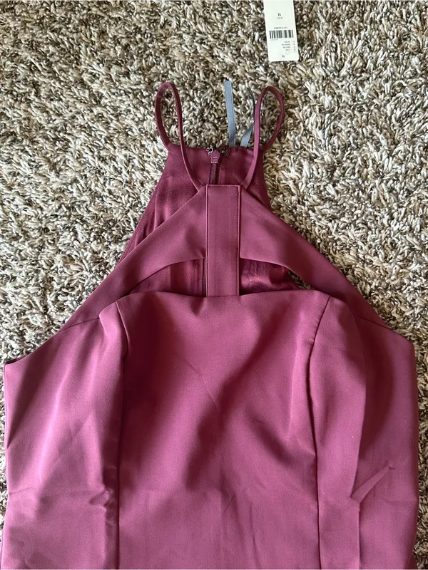 By Anthropologie Halter Cutout Slim Midi Dress in Cherrywood - Image 7