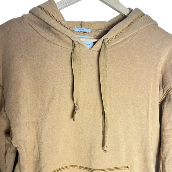 American Eagle Women's Small Hoodie Tan‎ Yellow Legging Fit Comfy Lounge Soft - Image 2