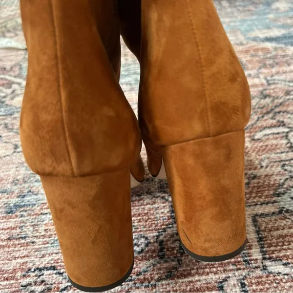 Marion Parke Womens Delila Suede Pointed Toe Mid-Calf Boots Camel Tan Size 38 8 - Image 8