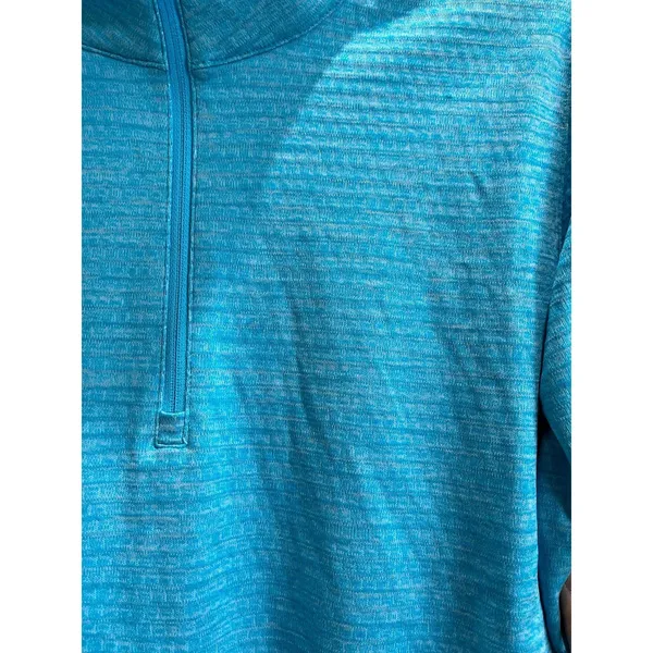 Nike Golf Dri-Fit blue quarter zip sweatshirt with subtle horizontal stripes - Image 3