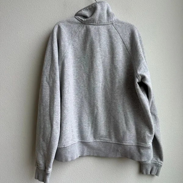 Vuori Restore Half Zip Organic Cotton Fleece Light Gray Size Medium Relaxed Fit - Image 4