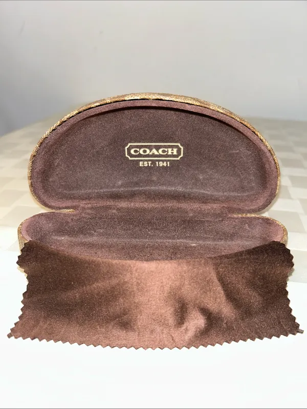 Coach Signature Hard Eyeglass Case with signature cleaning cloth - Image 3
