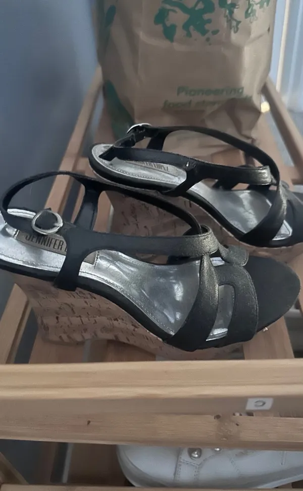 Jennifer Lopez Charcoal Wedge Sandals - Image 2