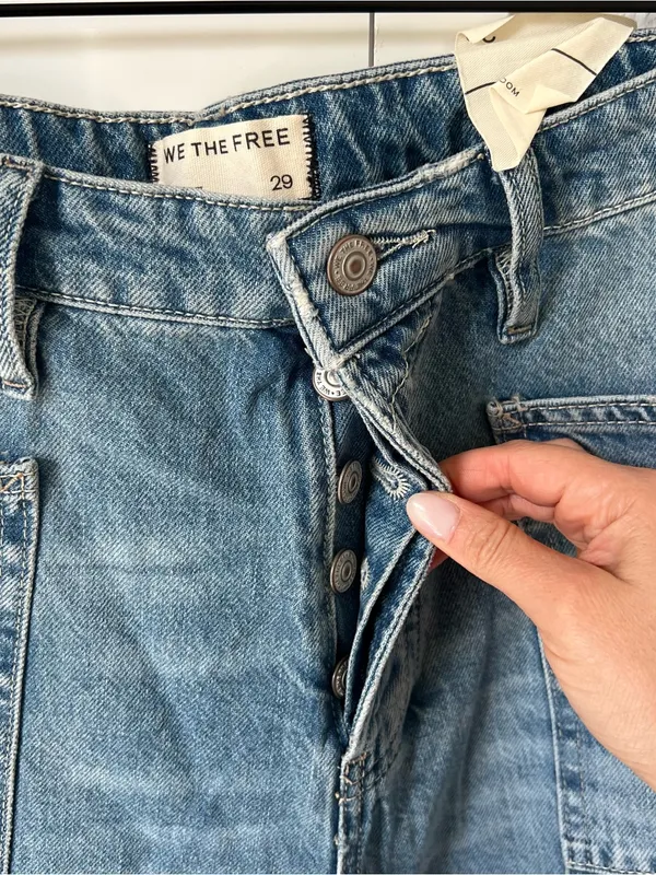 Free People We The Free Minimalist Moxie Barrel Jeans in County Fair Blue NWT - Image 5