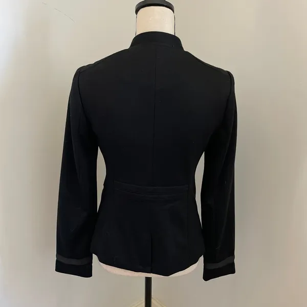 The Limited Black Military Blazer sz XS Jacket Office Chic Preppy Dark‎ Academia - Image 5