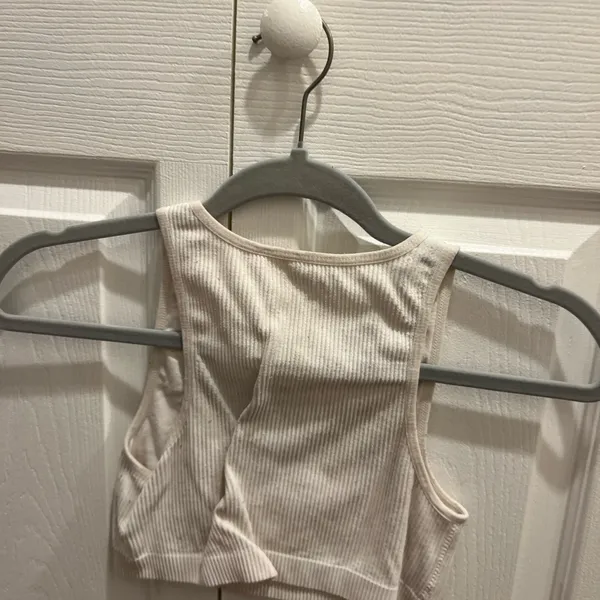 Garage Ribbed White Tank Top - Image 2