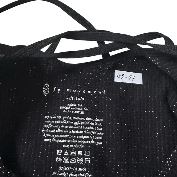 Free People Movement Size XS Black Shimmer Stretch Bodysuit Tank Top | 63-47 - Image 4
