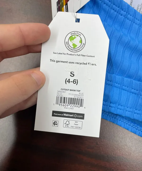 NWT Time and Tru Blue Cutout Bikini Top - Image 7