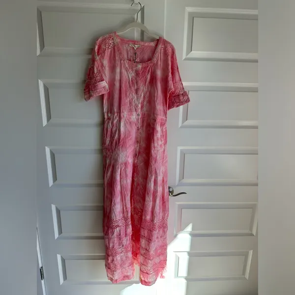 LoveShackFancy Edie Maxi‎ Dress Pink NWT Small - Image 8