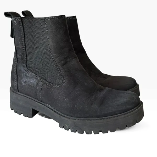 Timberland Courmayeur Valley Chelsea Black Nubuck Lug Boots A1J66 Women’s 9 - Image 2