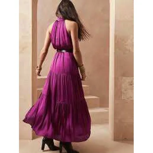Banana Republic Womens‎ 2-Piece Satin Halter Top Maxi Skirt Set M Romantic Flowy - Image 2