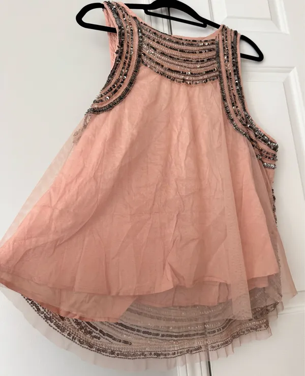 Anthropologie Sequin Embellished Stripe Tank Top, Size M - Image 9