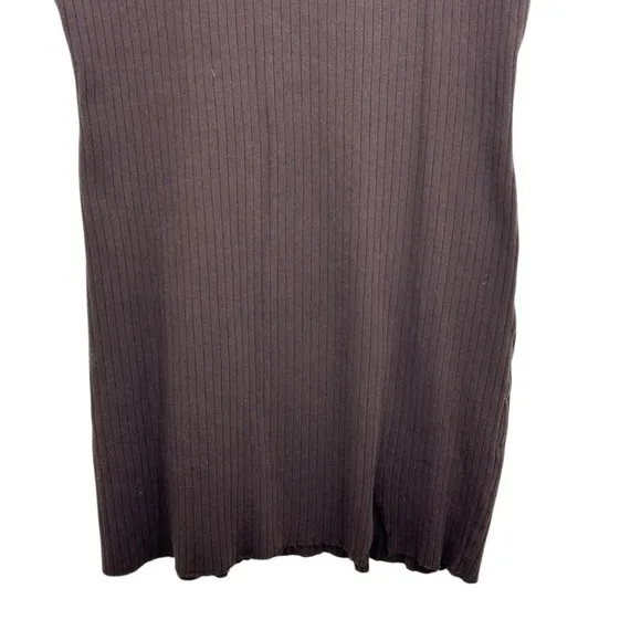 RVCA‎ Women's Dark Brown Ribbed Mini Dress Sporty Beach Y2K 90s Retro Babydoll - Image 4