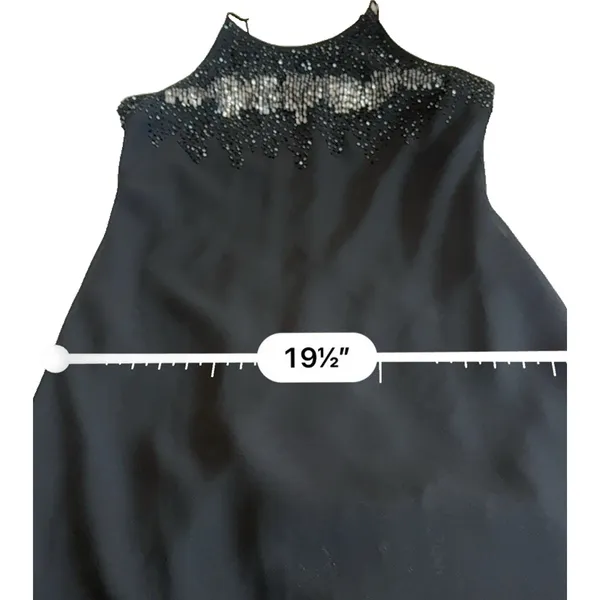 Vintage Cachet Black Sequin Formal Maxi Gown Women's 12 Sleeveless Boat Neck - Image 12