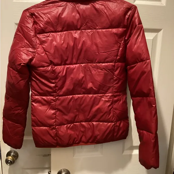 True Religion Cherry Red Quilted Jacket - Image 4