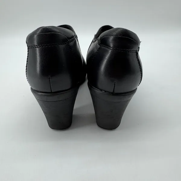 Clarks Bendables Booties Womens‎ 7M Black Leather Side Zip Block Heel Comfort - Image 5