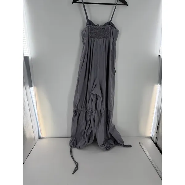 Free People Anthropologie Gray Utility Jumpsuit Sz S Ruched Bust Parachute Pants - Image 7