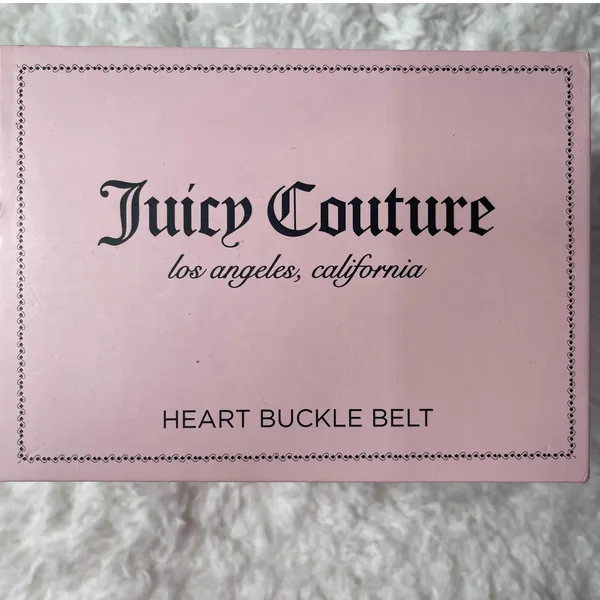 Juicy Couture Black Belt Heart shaped Buckle Gold Tone Adjustable Size M/L NEW - Image 4