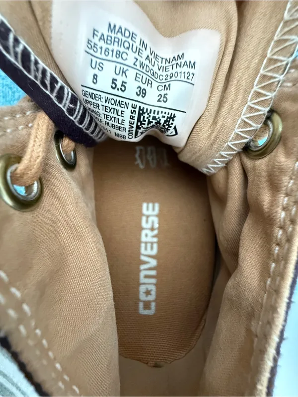 Converse Chuck Taylor High Top Sneakers in Dark Plum with Tan Laces - Image 7