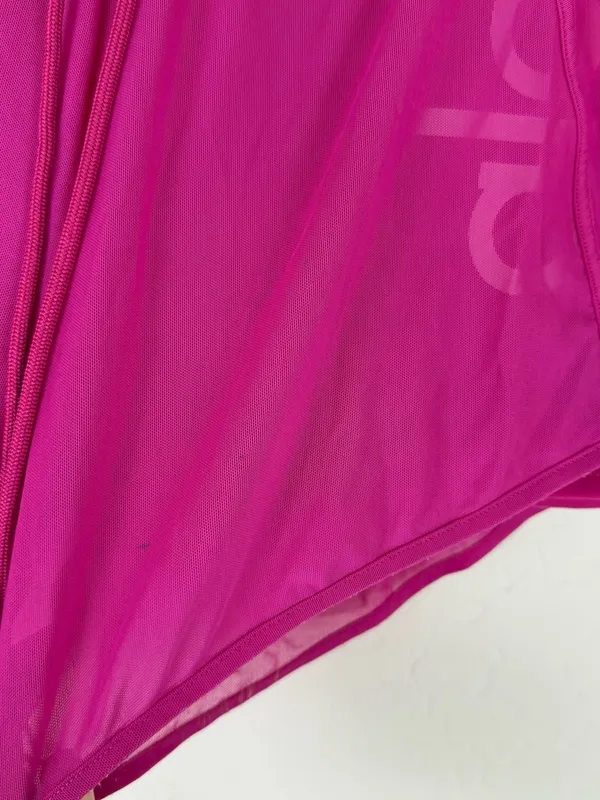 ALO Yoga Ambience Micro Mesh Overlay Gym Workout Shorts Hot Pink - Image 5
